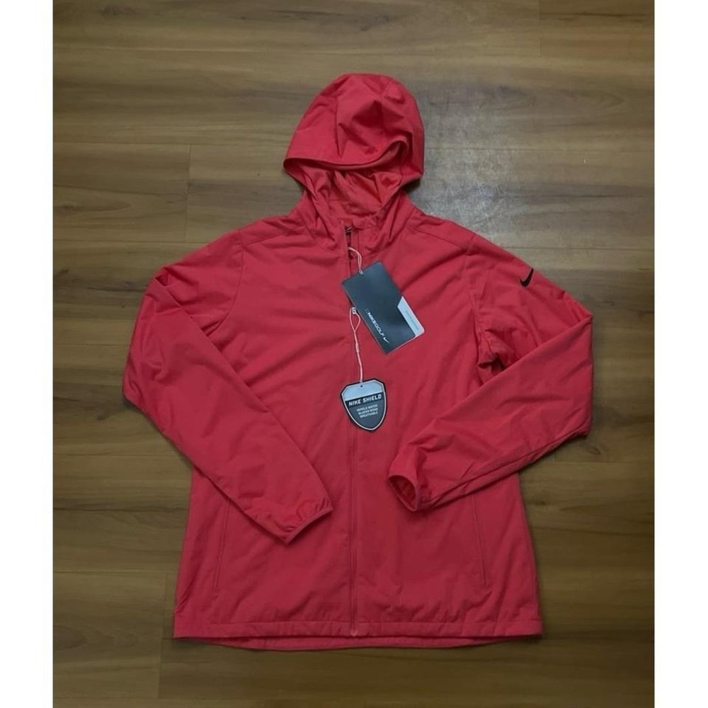 Womens NWT Nike Shield Golf Water Wind Hooded Lined Full Zip‎ Jacket